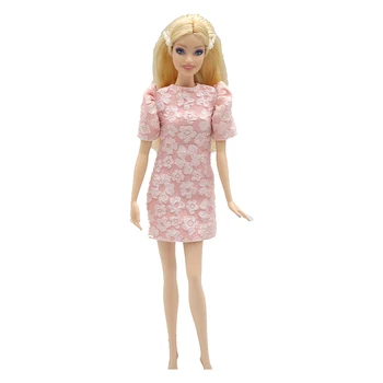 1buc Vară Floare de Imprimare Rochii Haine Papusa Puff Maneca Printesa Rochie de Petrecere Tinuta pentru Barbie