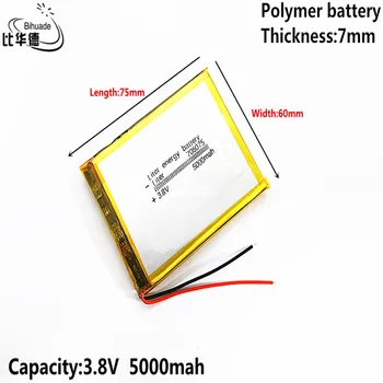 Bun Qulity Litru de energie a bateriei 3.8 V,5000mAH 706075 Polimer litiu-ion / Li-ion pentru tablet pc-ul BĂNCII,GPS,mp3,mp4