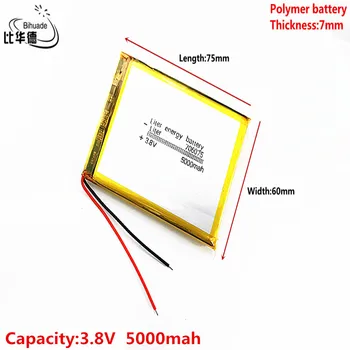 Bun Qulity Litru de energie a bateriei 3.8 V,5000mAH 706075 Polimer litiu-ion / Li-ion pentru tablet pc-ul BĂNCII,GPS,mp3,mp4 1