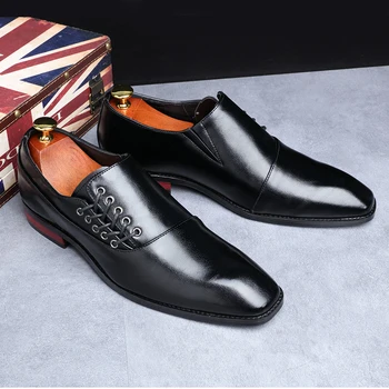 Yomior Nou Primavara Vara Barbati Pantofi Rochie Japoneză de Afaceri Formal Oxfords Vintage Barbati Pantofi Elegant Petrecere de Nunta Pantof Negru