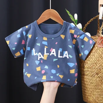 Vara Noi de Îmbrăcăminte pentru Copii cu Maneci Scurte T-Shirt din Bumbac Baieti Top Singur fetițe de Desene animate Drăguț Haine Copii 1-6 Ani