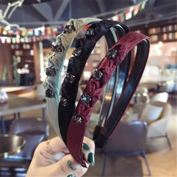 Moda Coreea Cristal Moale De Bandă De Susținere Pentru Femei Stras Banda De Margele Bezel Fete Accesorii De Par Simplu Manual Headwears