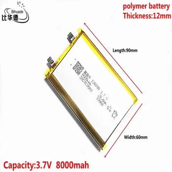 De înaltă calitate, 3,7 V Litiu-polimer 8000mAh 126090 Moale pachet baterie Pentru Banca de Putere Boxe Bluetooth Tablet DVD baterie 0
