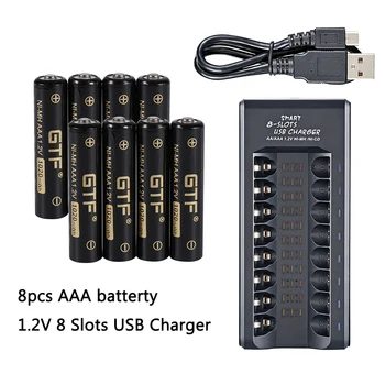GTF 1.2 V NI-MH baterie AAA 1020mWh 850mAh capacitate acumulator 1.2 V ni-mh aa, aaa 2A încărcător USB 0