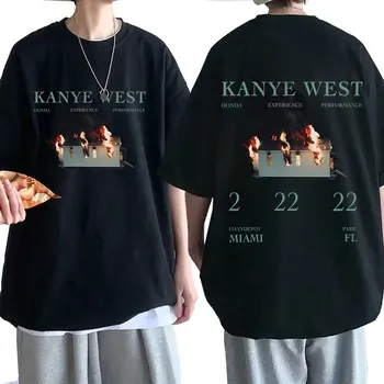 2022 Noi Hip Hop Tricou Kanye West 90 Verso Epocă Grafică Tricou Supradimensionat din Bumbac Tricouri Streetwear Bărbați 2