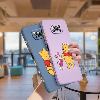 Winnie the Pooh Disney Urs Pentru Xiaomi POCO X3 NFC F3 GT M4 M3 M2 C3 Pro X2 Silicon Lichid Stânga Coarda Caz de Telefon Coque Capa Capa