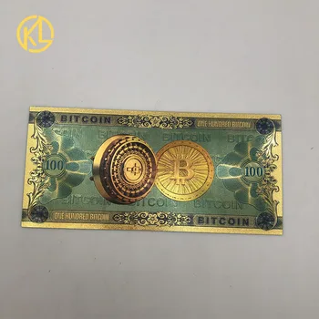 10buc pline de culoare de Aur de Culoare Folie UN BITCOIN/O SUTĂ de plastic Anti-Fals BTC Facturile de suveniruri bancnote pentru colectarea și cadouri