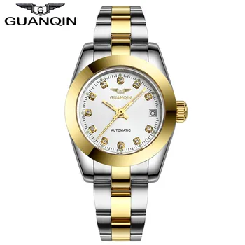 Top Brand de Lux Ceas Original GUANQIN Femei automată ceasuri mecanice rezistent la apa Diamant safir Femei ceas de aur femei
