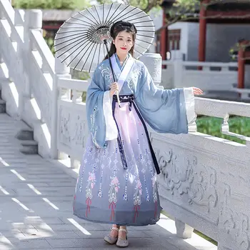 Stil Chinezesc Femei Hanfu Dans Tradițional Costum Gradient De Mov Tang Costum Oriental Fairy Rochii Tinuta De Primăvară Și Vară
