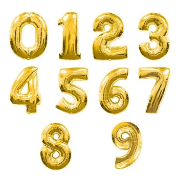 32 inci baloane 0 1 2 3 4 5 6 7 8 9 Numărul Opțional Scrisoare Balon Folie de Aluminiu Baloane cu Heliu Ziua de naștere Petrecere de Nunta de Aur