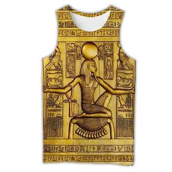 Vechi Ankh Egipt Și Simboluri 3D Imprimate barbati vesta de Moda Harajuku tricou fără Mâneci vară streetwear Unisex topuri Rezervor BX001