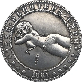Hobo Nichel 1881-CC statele UNITE ale americii Morgan Dollar COIN COPIE 0
