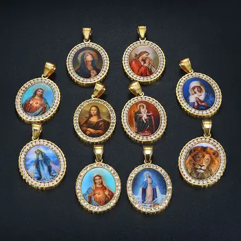 Noua Moda Bijuterii de culoare de Aur din Oțel Inoxidabil sfintei Fecioare Maria Pandantiv Coliere Cercei Pentru Femeile biserica Catolică Cadou