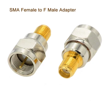 1BUC SMA Female Jack pentru a F de Tip Plug de sex Masculin Direct RF Coaxial Adaptor F-SMA Conector Convertor Ton de Aur