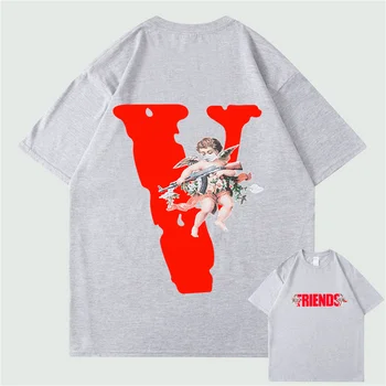 Tendința Supradimensionate VLONE Barbati Tricou Bumbac Streetwear Femei T-shirt statele UNITE ale americii Vara Maneca Scurta Brand Hip Hop Tricou Înger AK47 3