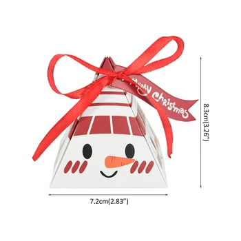 10buc Creative de Crăciun Triunghi Cutie de Bomboane Kraft Hârtie de Cadou, Cutii de Ambalaj Crăciun Fericit Eveniment Gustări Partid de Copt Snack Box