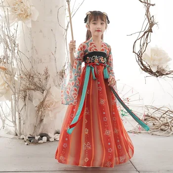 Tang Dynasty Zână Hanfu Costume De Dans Fete Tradițională Chineză Rochie De Printesa Tang Copii Costum Oriental Petrecere Seara Cosplay 0