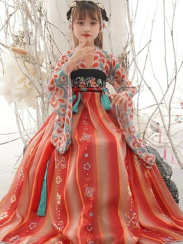Tang Dynasty Zână Hanfu Costume De Dans Fete Tradițională Chineză Rochie De Printesa Tang Copii Costum Oriental Petrecere Seara Cosplay 4