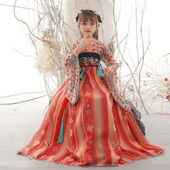 Tang Dynasty Zână Hanfu Costume De Dans Fete Tradițională Chineză Rochie De Printesa Tang Copii Costum Oriental Petrecere Seara Cosplay 5