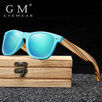 GM Clasic de Bambus, Lemn de ochelari de Soare de Brand Design Bărbați Femei Acoperire Oglinda Ochelari de Soare Moda ochelari de soare Retro Ochelari de soare UV400 Nuante 4