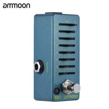 Ammoon EQ7 Mini Egalizator Efect Chitara Pedala de 7-Band EQ Chitara Electrica Pedala de Corp din Aliaj de Aluminiu True Bypass