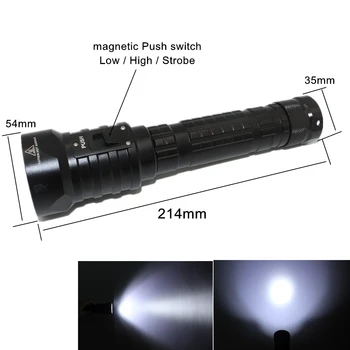 Lanternă tactică scufundări lanterna DX4S vânătoare Subacvatică lanterna rezistent la apa se arunca cu capul lumină 4x XM-L2 26650 lanterna LED-uri