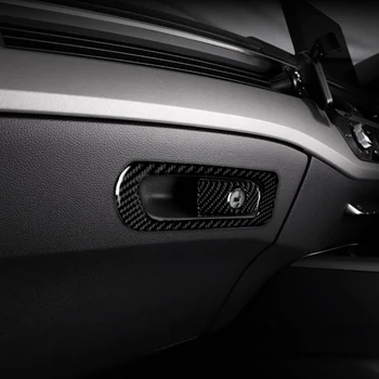 Auto de Interior din Fibra de Carbon Mașină Torpedo Comutator Panou Autocolant Capacul Ornamental Decal Styling Pentru Audi A4 B9 RS4 S4 2017 2018 2019 2020 2