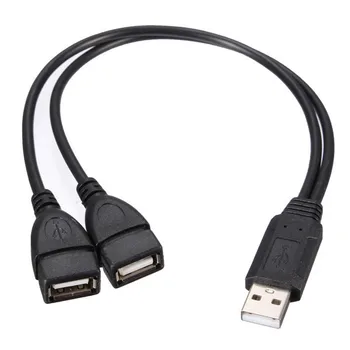 1 Plug de sex Masculin 2 Feminin Soclu USB 2.0 Extensie de Linie Y Cablu de Date Adaptor de Alimentare Splitter Converter USB 2.0 Cablu de 30cm