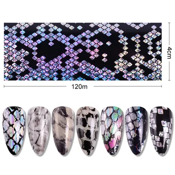 Piele de sarpe de Imprimare 120m*4cmLaser Holografic Nails Art Folie de Transfer Autocolante de Unghii, Adezivi Decoratiuni Consumabile Decalcomanii 2
