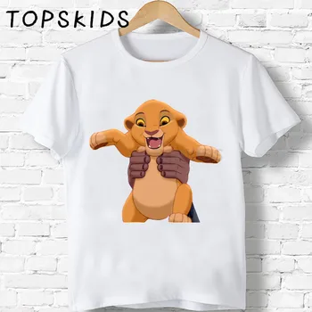 2021 Drăguț Desene animate Simba Regele Leu Imprimare Copii T-shirt Fete Baietii de Animale Amuzante Haine pentru Copii pentru Copii de Vara Tricou,HKP5315
