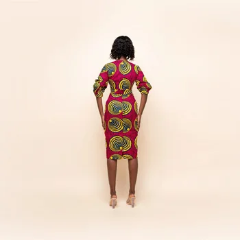 Dashiki Africane Rochie pentru Femei Digital Print V-neck Sexy Rochii Elegante Lady Slim Bodycon Plus Dimensiune OL Haine de Birou Petrecere