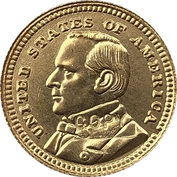24-K Gola-Placat cu statele UNITE ale americii 1903 1 Dolari, Franci monedă copia 15mm 0