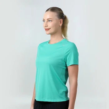 AONIJIE FW5135 Femei Femei Usoare Uscare Rapidă Sport tricou cu Guler Rotund Maneci Scurte Topuri Pentru Rularea Sport de Agrement