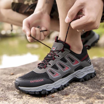HIKEUP Bărbați Drumeții Pantofi Sport în aer liber Masculin Rezistent la Uzura Tactice Alpinism, Trekking Adidași Anti-Alunecare Pantofi
