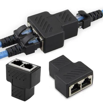 1buc 1 La 2 Mod de LAN RJ45 Extender Splitter Adaptor Ethernet Pentru Internet Conexiune prin Cablu 1 Intrare-2 Ieșire de Înaltă Calitate