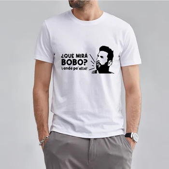 Că Uite Bobo Messi Grafic Scrisoare de Imprimare Alb-Negru T-shirt Distractiv de Bumbac Bărbați Femei Maneca Scurta Tricou Argentina