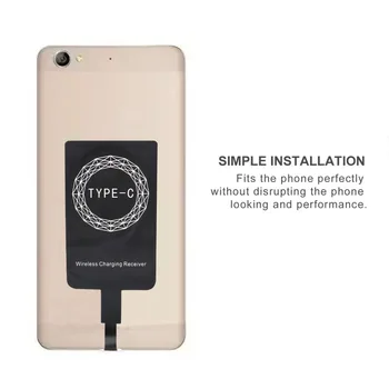 Încărcător Wireless Qi Receptor Portabil TIP C Port Usoare, Ultra Subțire, Adaptor de Încărcare Pad Bobina Universal pentru Samsung/iPhone
