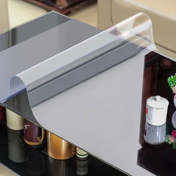 1,5 mm fata de Masa din PVC Transparent rezistent la apa Capac de Masă de Ulei-dovada Moale de Sticlă de Protecție Bucătărie Acoperi Masa fata de Masa